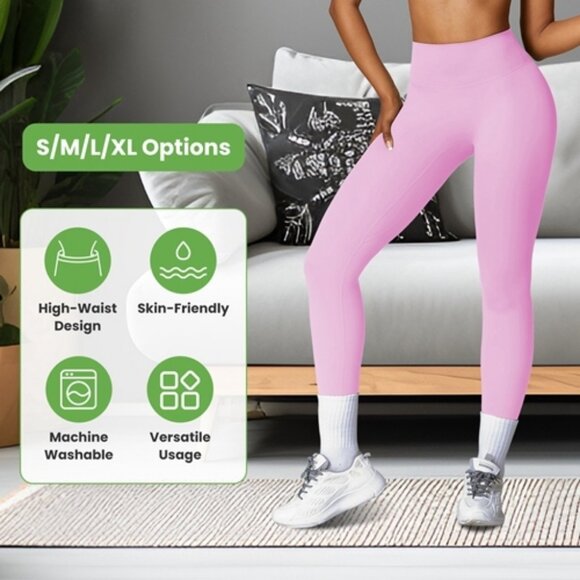 Women\'s High Waist Workout Leggings Tummy Control Compression Yoga Tight Pants - Picture 3 of 8